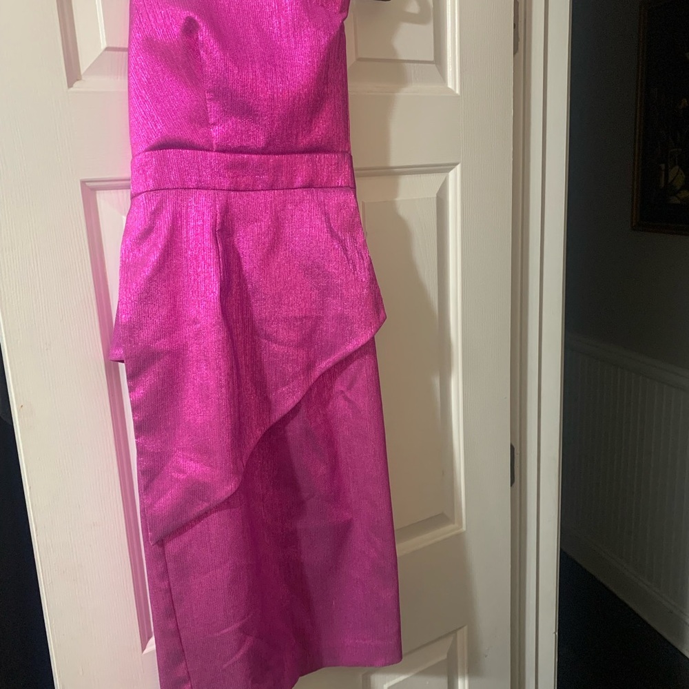 Black Halo Fuchsia Strapless Dress